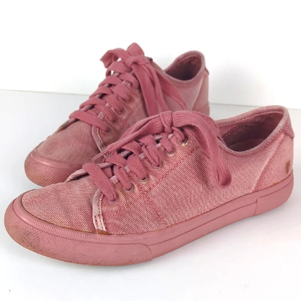 Frye Pink Canvas Low-Top Sneakers